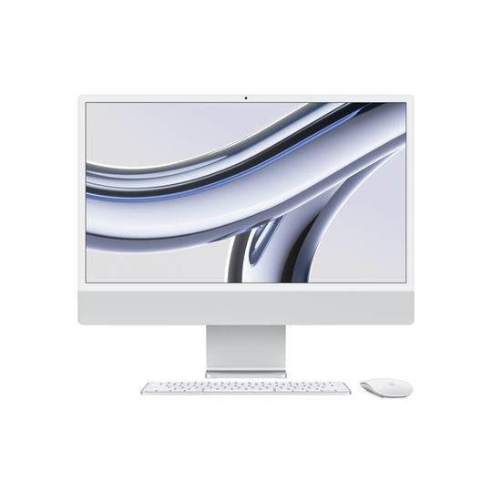 IMac Tela Retina 4.5K de 24 polegadas, Chip Apple M3 com CPU de 8 núcleos, GPU de 8 núcleos, Memória 8GB, Armazenamento de 256GB - Prateado