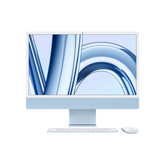 IMac Tela Retina 4.5K de 24 polegadas, Chip Apple M3 com CPU de 8 núcleos, GPU de 10 núcleos, Memória 8GB, Armazenamento de 256GB - Azul