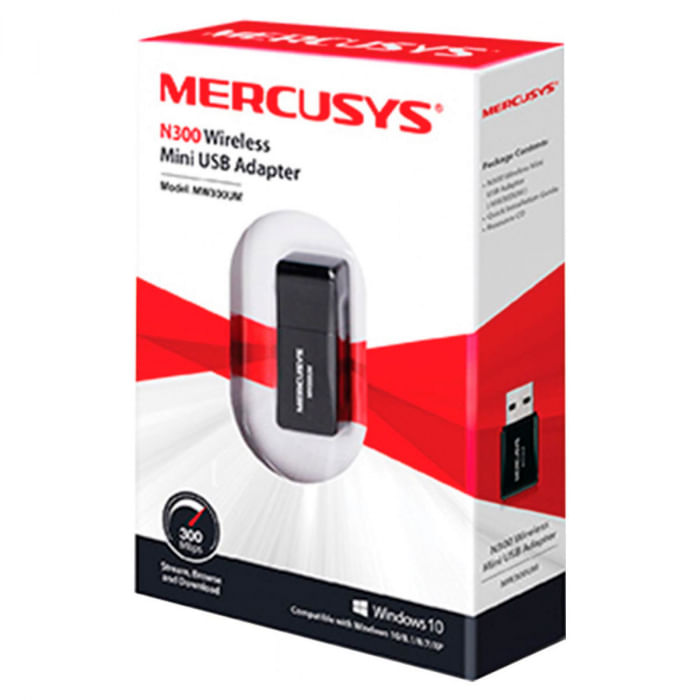 Mini Adaptador USB Mercusys, Wireless N300 - MCS0007