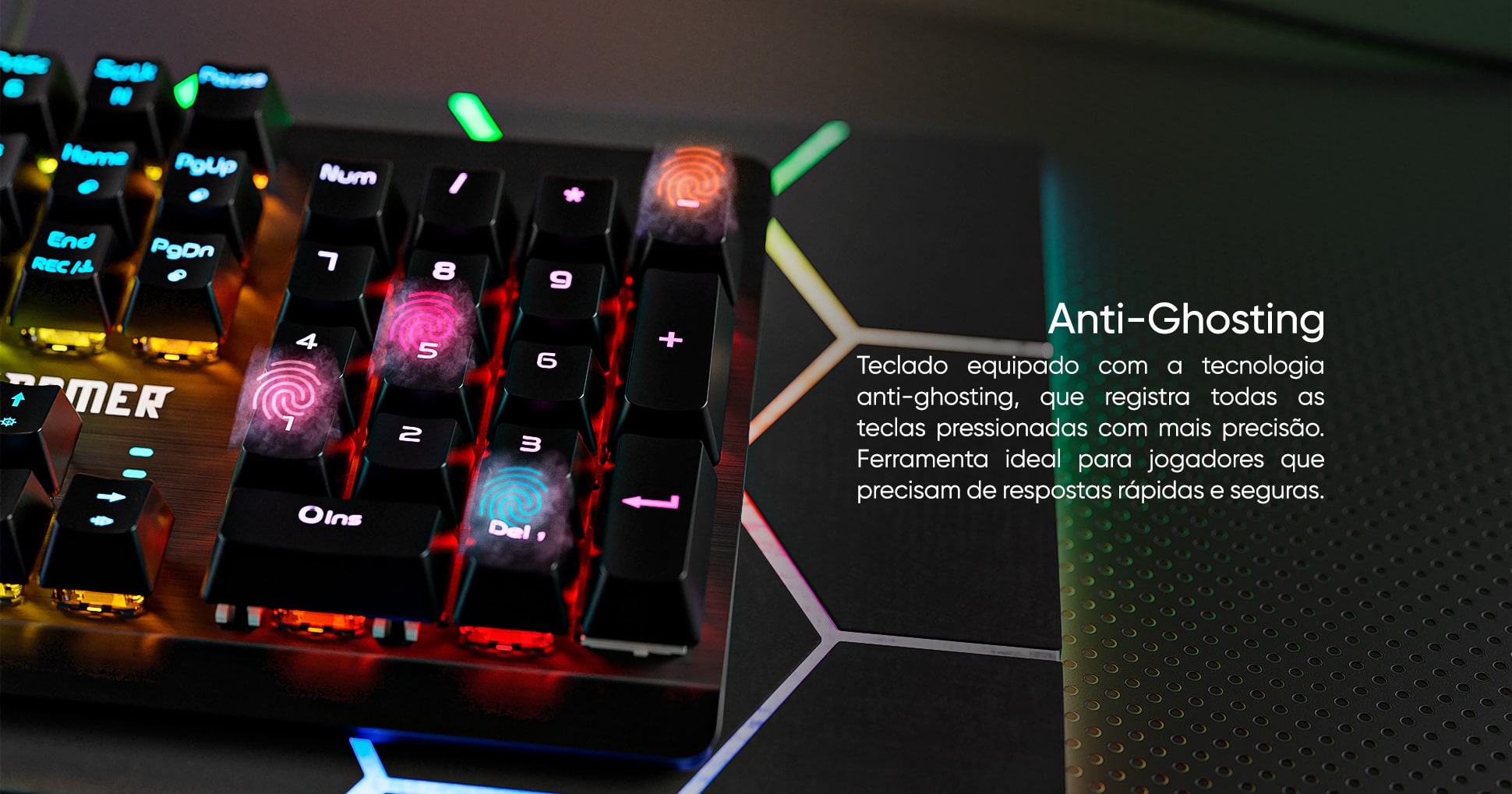 TECLADO USB GAMER MECÂNICO ANTI-GHOSTING LEDS RGB COMPACT II