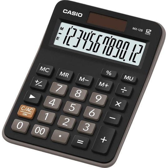 Calculadora de Mesa Casio, 12 Dígitos, Preta - MX-12B-W4-DC
