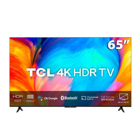 Smart TV 65" TCL LED Ultra HD 4K 65P635, Google TV, HDR, Wi-Fi, Bluetooth