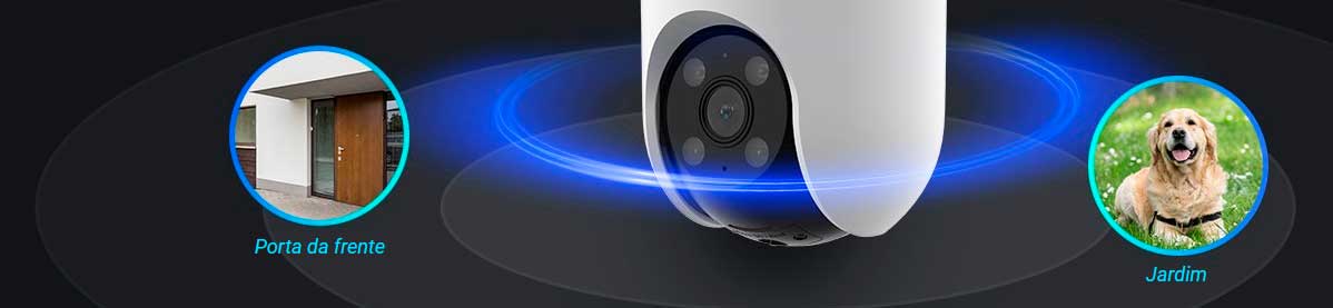 Câmera De Segurança Ezviz H8C, WIFI, Full HD, 360 Graus, 2MP - CS-H8c-R100-1K2WKFL-BR