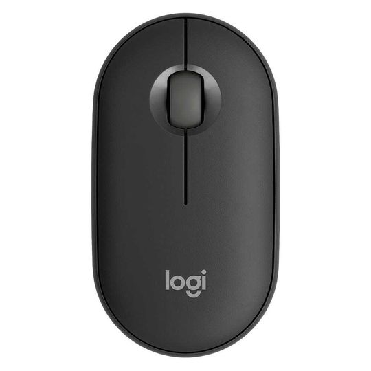 Mouse Sem Fio Logitech Pebble 2 M350s, USB Logi Bolt ou Bluetooth e Pilha Inclusa, com Clique Silencioso, Grafite - 910-007049