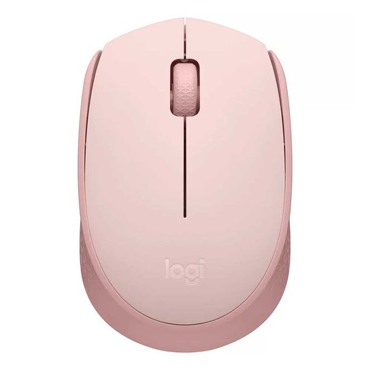 Mouse sem fio Logitech M170 Rosa, Design Ambidestro Compacto, Conexão USB e Pilha Inclusa