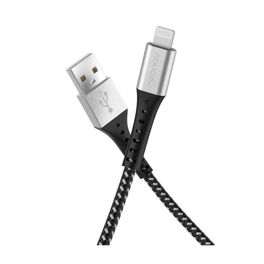 Cabo-Lightning-USB-em-Nylon-Trancado-Geonav-C189-1.2-metros-MFi-Preto