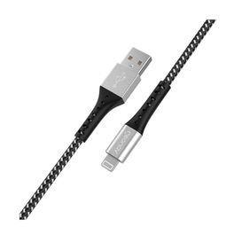 Cabo-Lightning-USB-em-Nylon-Trancado-Geonav-C189-1.2-metros-MFi-Preto
