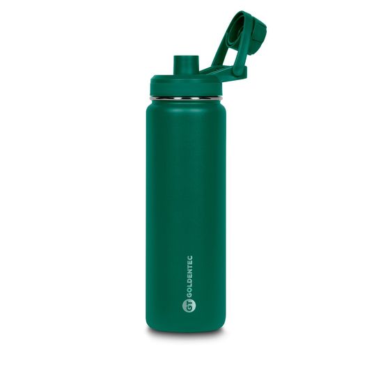 Garrafa Térmica Goldentec GT Colors Inox 750ml Verde para bebidas quentes ou frias com tampa com bico e base emborrachada