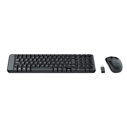 Combo Teclado e Mouse Wireless Logitech MK220 Preto