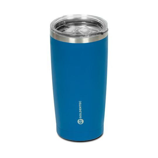 Copo Térmico Thermos Goldentec Inox 600 ml Azul Marinho para bebidas quentes ou frias com tampa