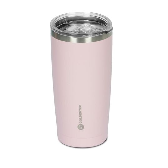 Copo Térmico Goldentec GT Colors Inox 600ml para bebidas quentes ou frias com tampa Rosa Claro