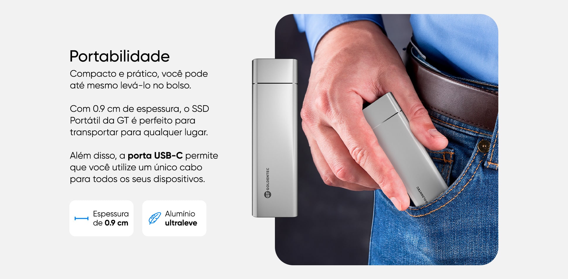 SSD Portátil 1TB USB-C | Goldentec