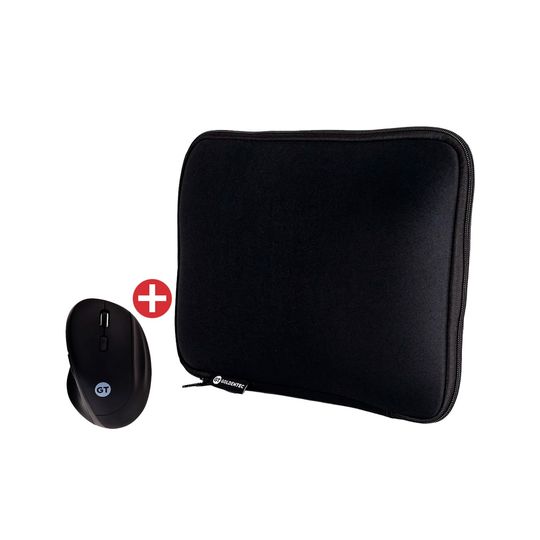 Kit Mouse Ergonômico Sem Fio USB | Goldentec + Case para Notebook 14