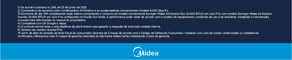 Ar Condicionado Inverter 18.000 Btus Springer Midea AirVolution Connect Frio 220V