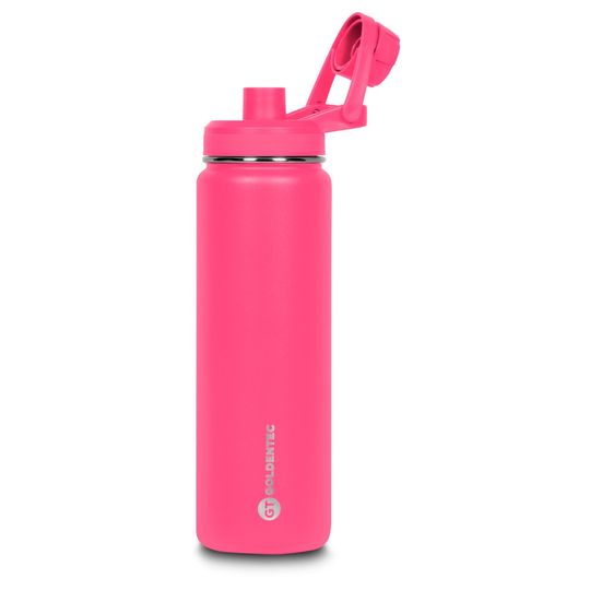 Garrafa Térmica Inox Goldentec GT Colors 750 ml para bebidas quentes ou frias com tampa, bico e base emborrachada Rosa Pink