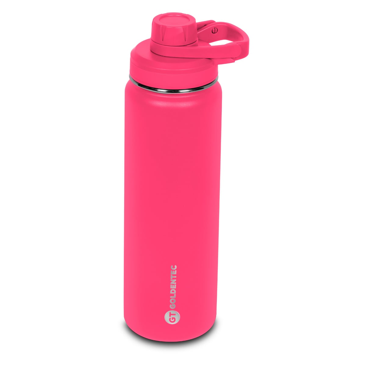 Garrafa Térmica Inox Goldentec GT Colors 750 ml para bebidas quentes ou frias com tampa, bico e base emborrachada Rosa Pink