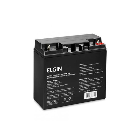 Bateria para Nobreak Elgin Selada de Chumbo 12V 18Ah VRLA