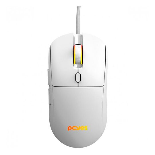 Mouse Gamer PCYes Basaran White Ghost RGB, 12400DPI, 6 Botões