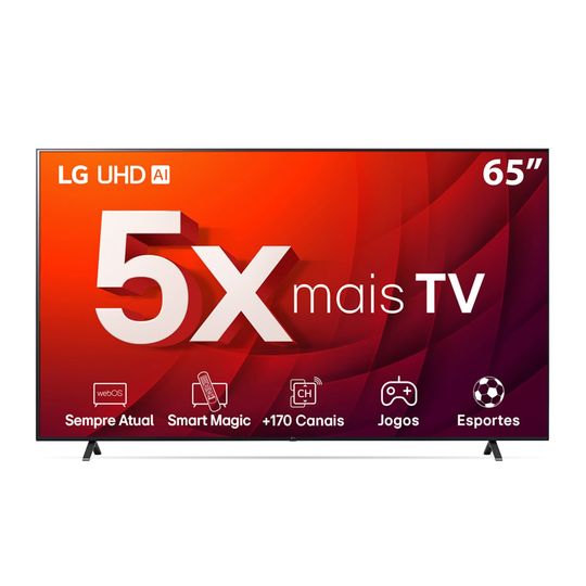 Smart TV 65" LG 4K UHD 65UR8750PSA, HDR, Bluetooth, Alexa, ThinQAI, Google Assistente, Airplay2, 3 HDMI