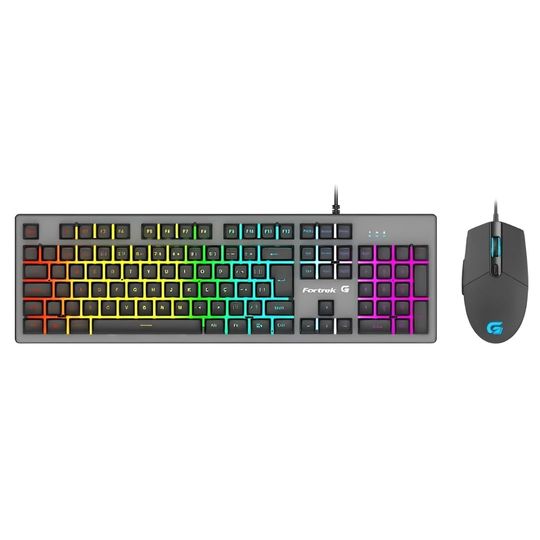 Kit Gamer Fortrek Ranger Rainbow, Teclado ABNT2 e Mouse, LED Rainbow, USB - 70551