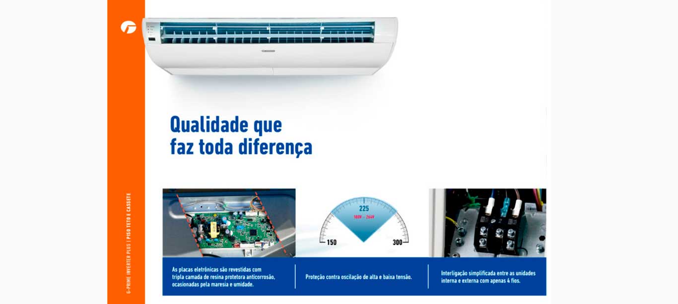 Ar Condicionado Inverter 24.000 Btus Gree G-Prime Plus R32 Split Cassete Frio 220V