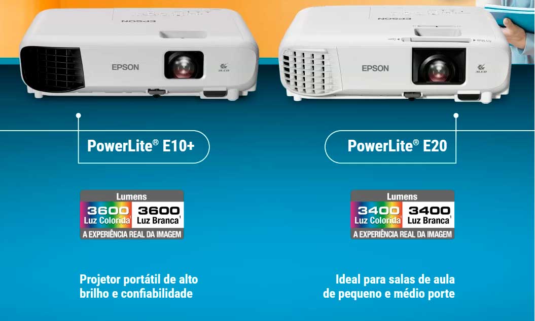 Projetor Epson Powerlite E20 3400 Lumens