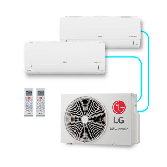 Ar Condicionado Inverter 9.000+9.000 Btus LG Dual Inverter Voice +AI Bi-Split Frio (2 Evaporadoras 9.000+9.000 BTU) 220V