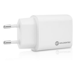 Carregador-de-Parede-Goldentec-Fast-Charge-USB-C-20W---USB-3.0-20W-Bivolt-Branco