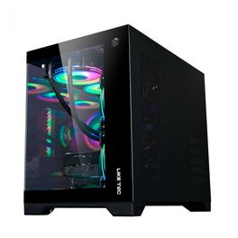 Gabinete-Gamer-Liketec-RGB-4X-Fan-Micro-ATX-Vidro-Temperado-Preto---Cube-Mad-Rock-Black