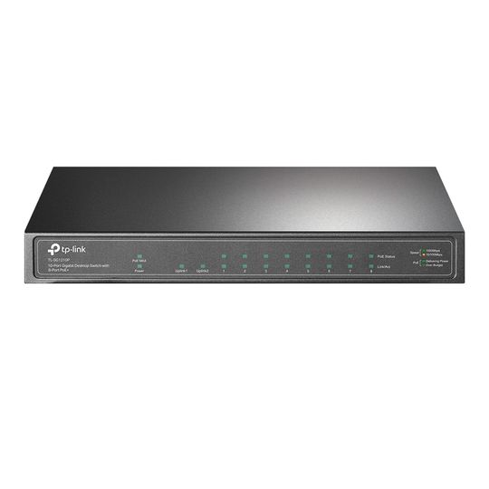 Switch de Mesa Gigabit TP-Link TL-SG1210P 10 portas com 8 portas PoE+