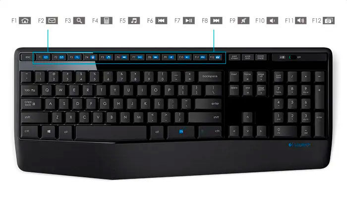 Teclado e Mouse Logitech MK345 Sem Fio 1000DPI Preto ABNT2 - 920-007821