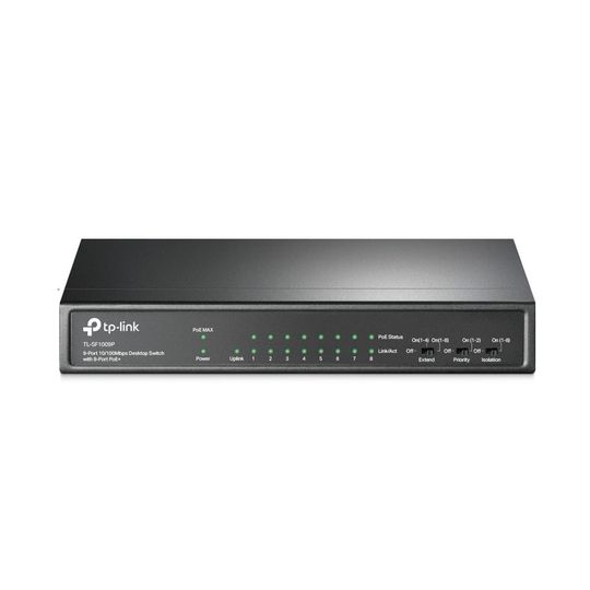 Switch de Mesa TP-Link TL-SF1009P Fast Ethernet 9 portas com 8 portas PoE+