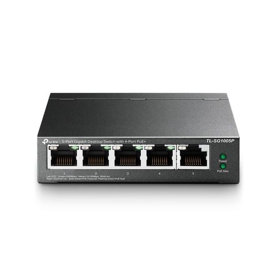 Switch de Mesa TP-Link Gigabit TL-SG1005P 5 Portas com 4 Portas PoE+