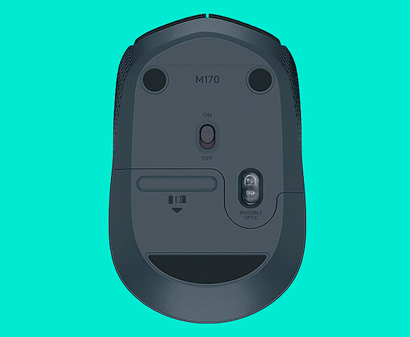 Mouse sem fio Logitech M170, Preto e Cinza