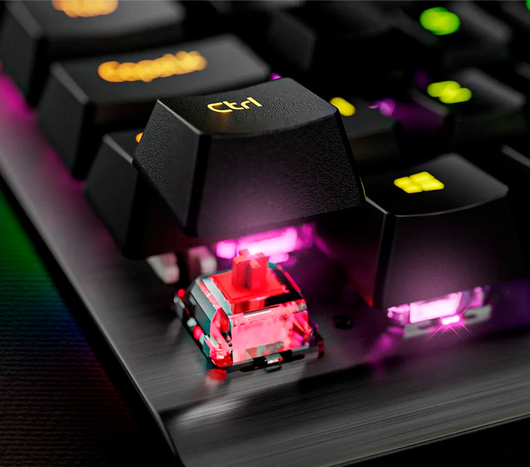 Teclado Gamer Goldentec Mecânico com LED, RGB, Anti Ghosting e Red Switch