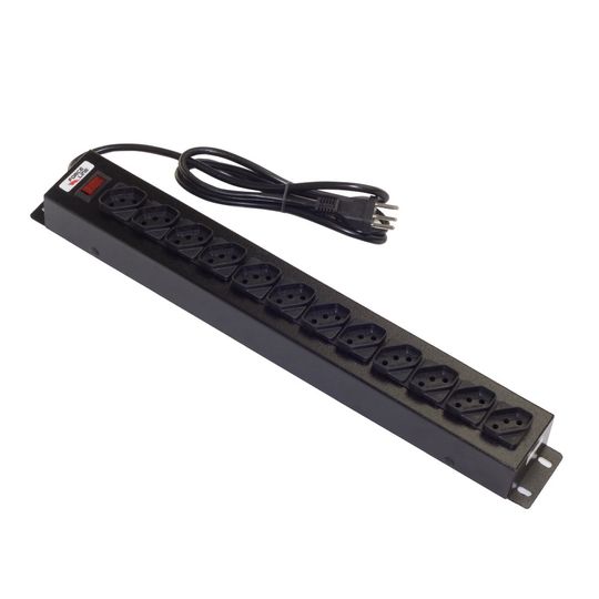 Filtro de Linha Force Line, 12 Tomadas, 1,5M, Preto - 91000001