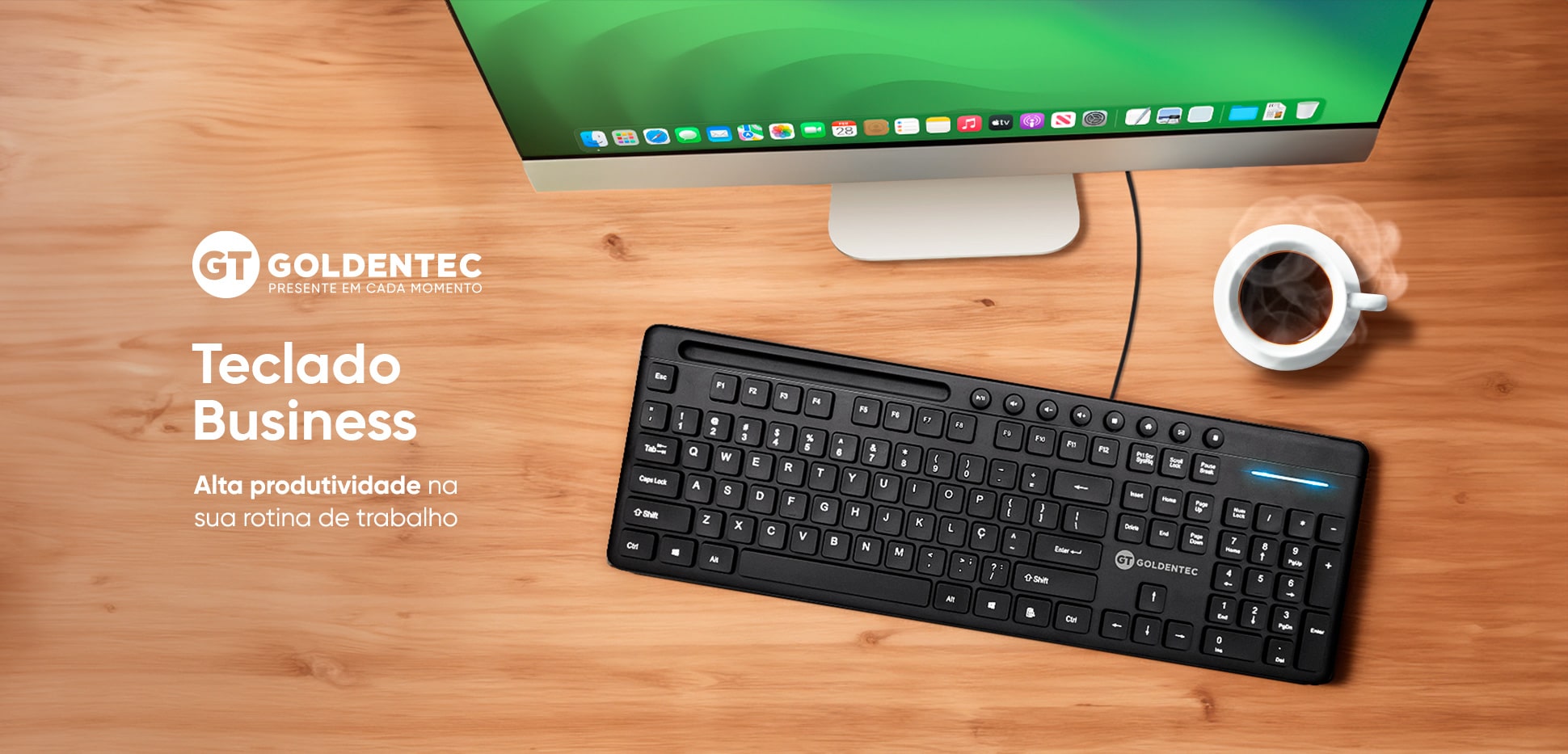 Teclado Goldentec GT Business, ABNT2, USB