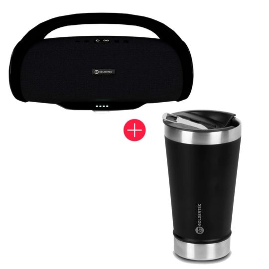 Caixa-de-Som-Bluetooth-TWS-Goldentec-GT-Move---Copo-Goldentec-Thermos-Beer-540ml-Preto