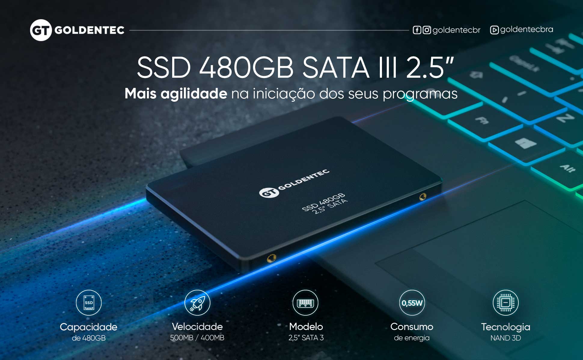 SSD 480GB Goldentec SATA III | Goldentec