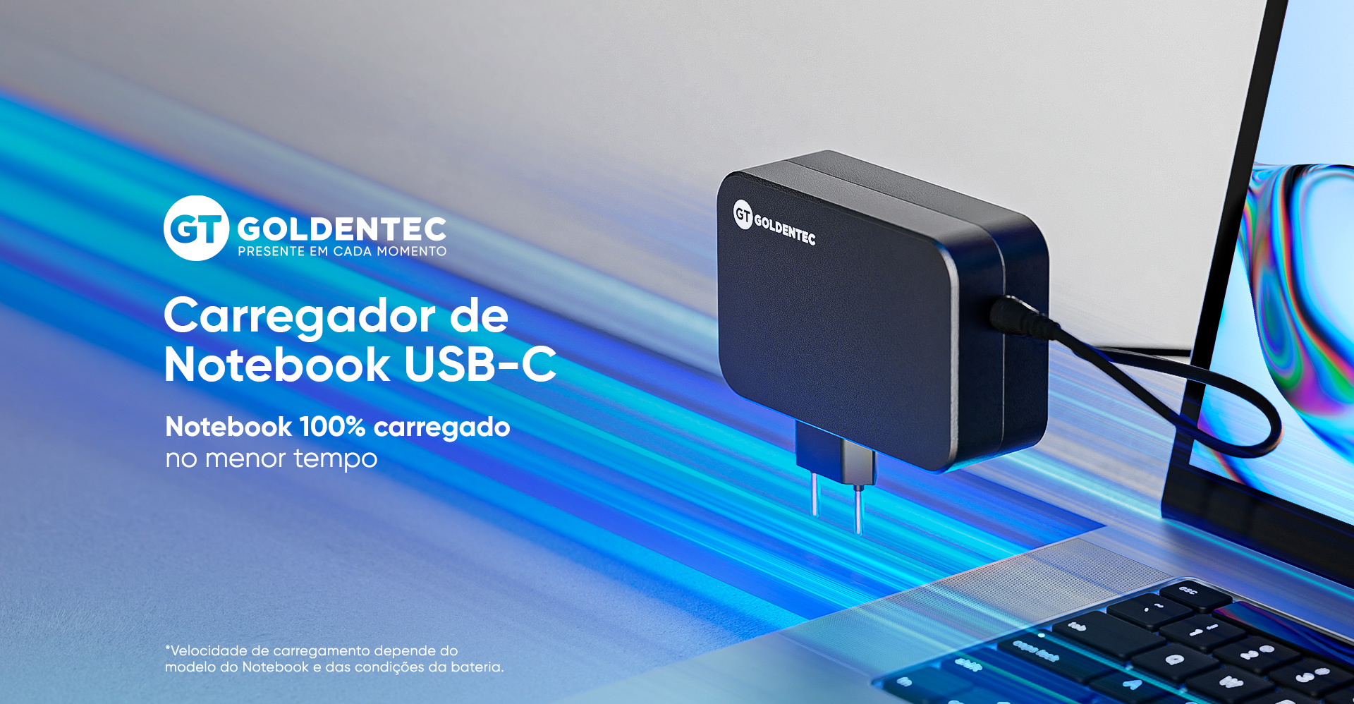 Carregador para Notebook Goldentec USB-C 90W