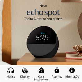 Echo-Spot--2024--com-Alexa---Despertador-inteligente-com-som-vibrante-e-Alexa---Cor-preta