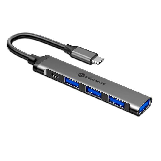 Hub Adaptador Goldentec USB-C 5 em 1 com USB-C, USB 3.0 e USB 2.0