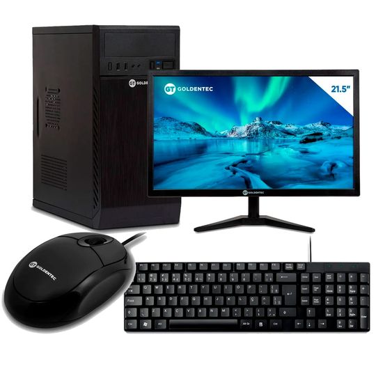 PC-Intel-Core-i3-4GB-SSD-120GB-Goldentec---Monitor-LED-215--60Hz-Flat-HD-Goldentec---Teclado-Slim-950-Goldentec---Mouse-Optico-USB-Goldentec