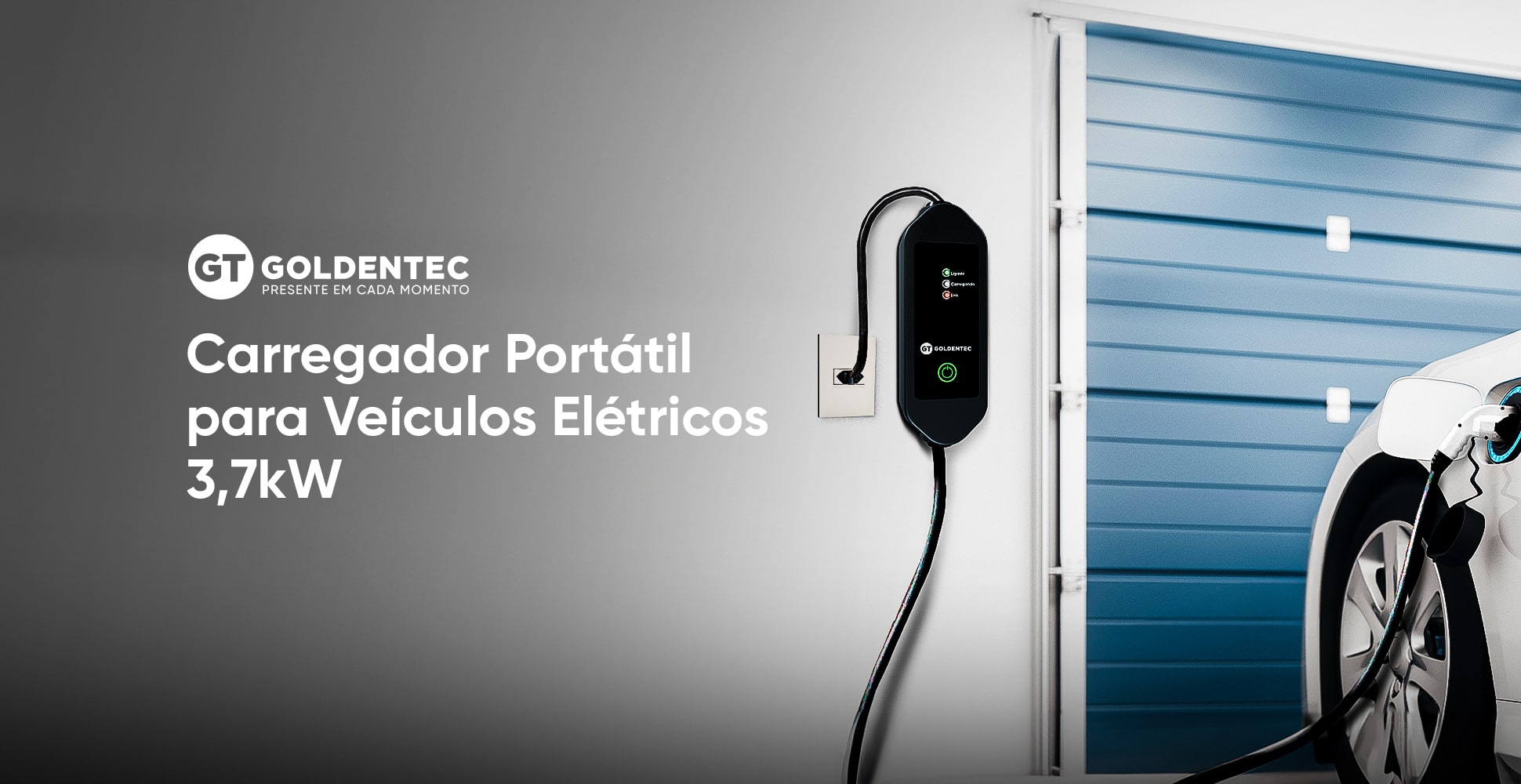 Carregador de Veículo Elétrico Goldentec Portátil 3,7kW