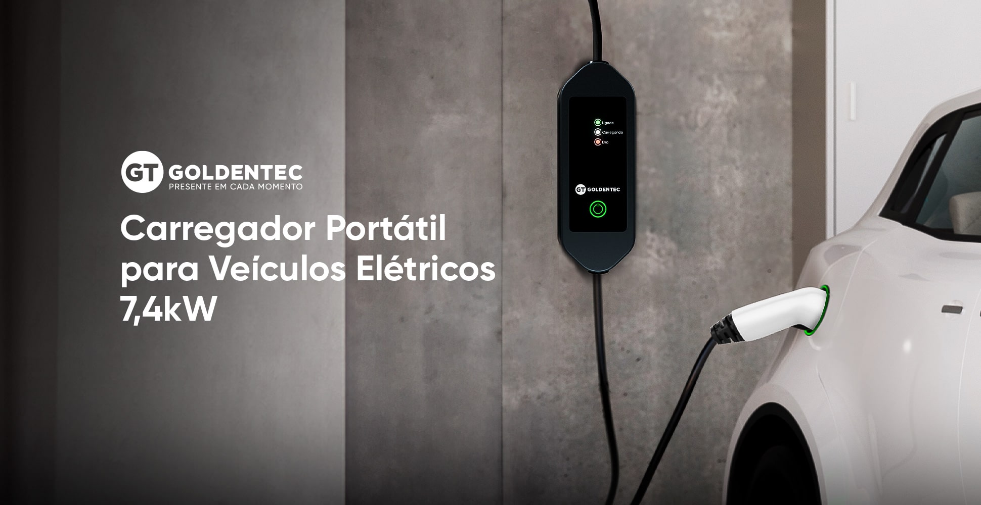 Carregador de Veículo Elétrico Goldentec Portátil 7,4kW