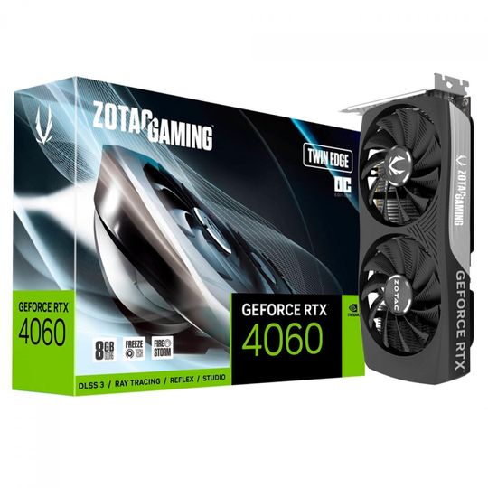 Placa de Vídeo Gamer Zotac NVIDIA GeForce RTX 4060 Twin Edge OC 8GB GDDR6 128-bit