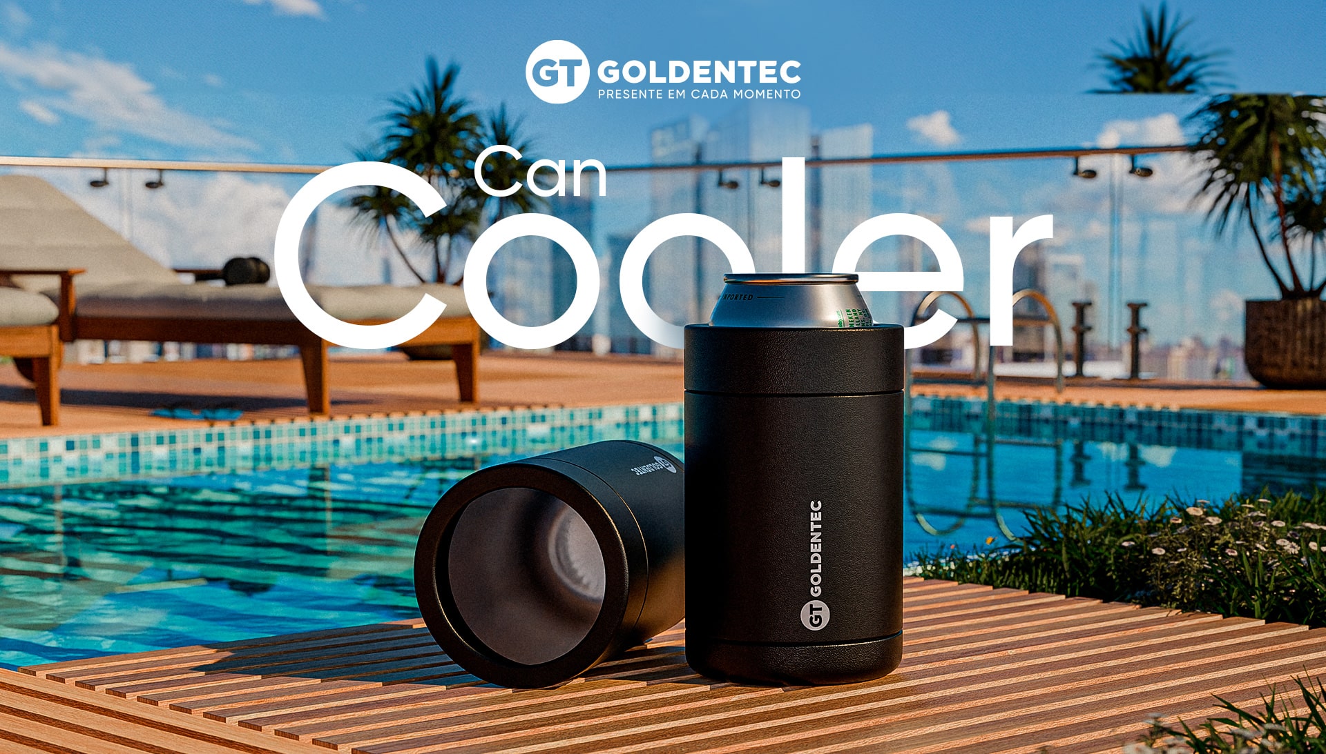 Can Cooler Porta Latas 375ml Goldentec Preto