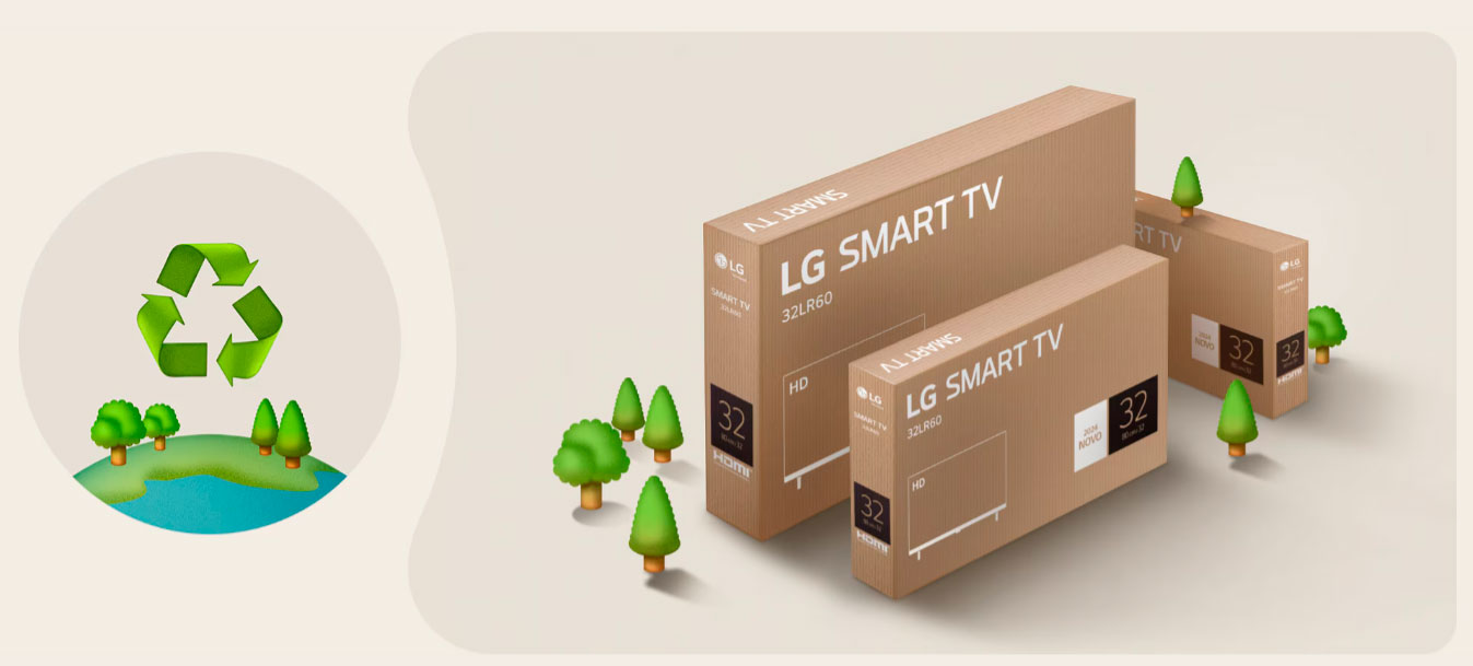 Smart TV 32 LG HD 32LR600BPSA 2024, ThinQ AI, Smart Magic, Alexa