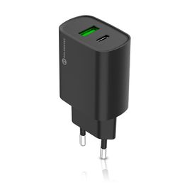 Carregador-de-Parede-Fast-Charge-Goldentec-USB-C-20W---USB-3.0-20W-Bivolt-Preto