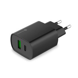 Carregador-de-Parede-Fast-Charge-Goldentec-USB-C-20W---USB-3.0-20W-Bivolt-Preto